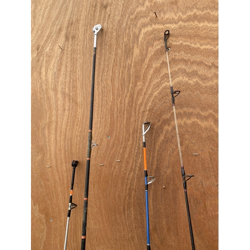 1761 - A 30LB 6FT BOAT FISHING ROD WITH MULTIPLIER REEL AND A 20LD 7FT ROD WITH MULTIPLIER AND A BUCKET OF ... 