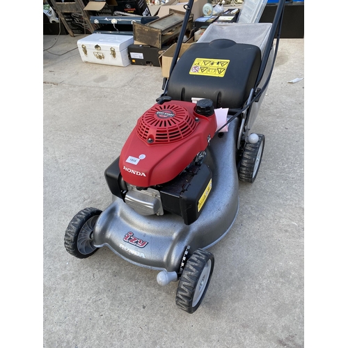 1808 - A HONDA IZY EASY START LAWN MOWER WITH GRASS BOX