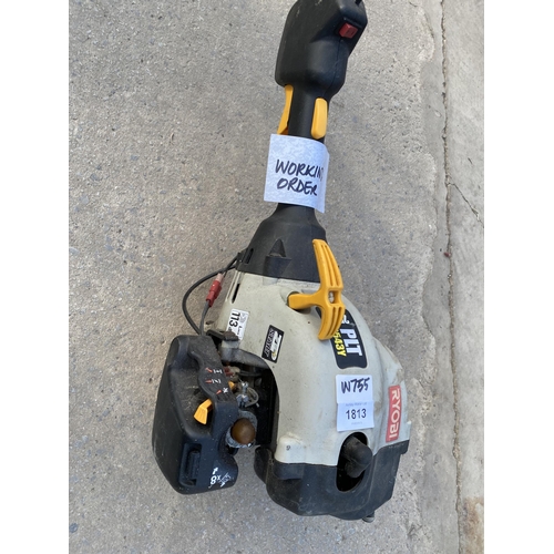 1813 - A RYOBI PETROL ENGINE GRASS STRIMMER