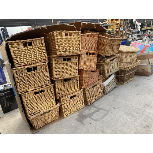 1829 - A LARGE ASSORTMENT OF WICKER BASKETS