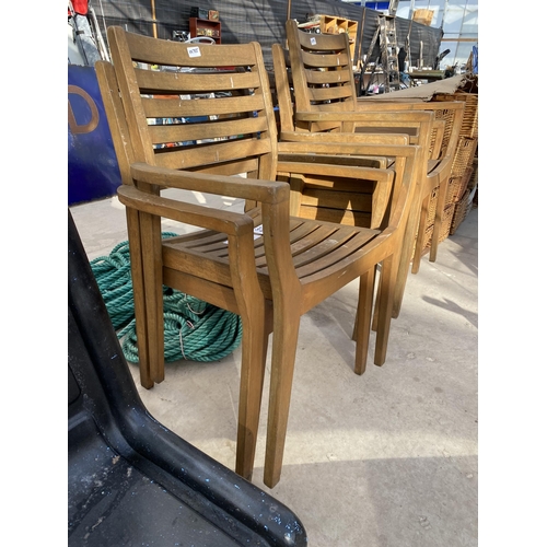 1830 - FIVE STACKING TEAK JOHN LEWIS GARDEN CHAIRS