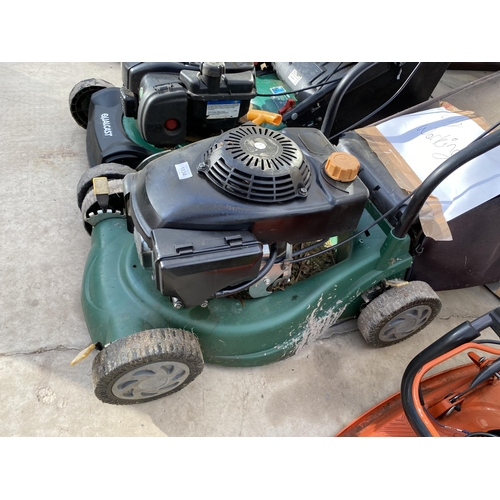 1834 - A PETROL ENGINE LAWN MOWER WITH GRASS BOX