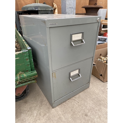 1878 - A TWO DRAWER METAL FILING CABINET