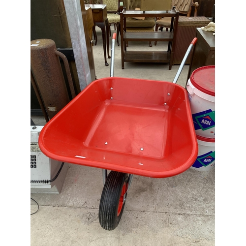 1889 - A LARGE PLASTIC WHEEL BARROW