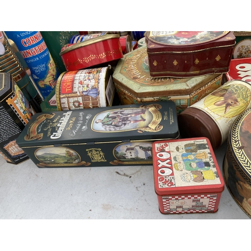 1907 - A LARGE ASSORTMENT OF VINTAGE TINS