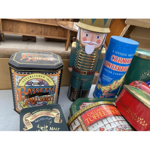 1907 - A LARGE ASSORTMENT OF VINTAGE TINS