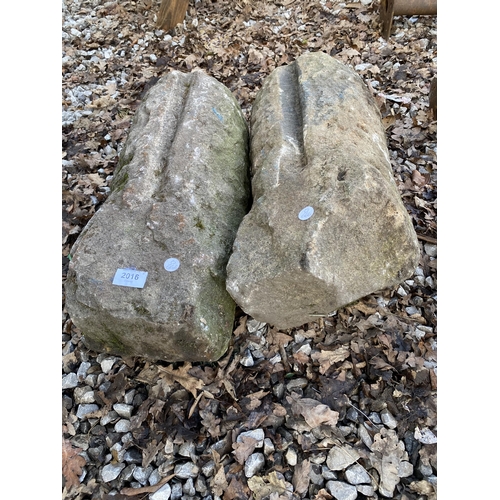 2016 - TWO DECORATIVE PIECES OF STONE