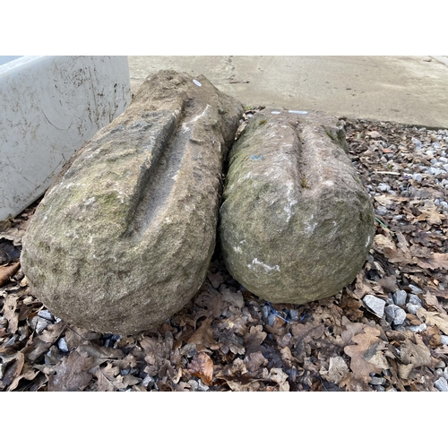 2016 - TWO DECORATIVE PIECES OF STONE