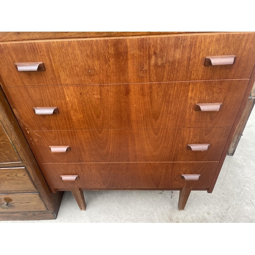 2759 - A RETRO TEAK WRIGHTON CHEST OF FOUR DRAWERS, 30