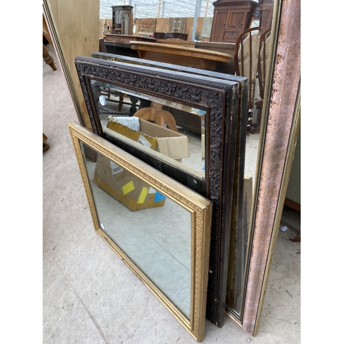 2798 - A GILT FRAMED WALL MIRROR AND TWO OTHERS