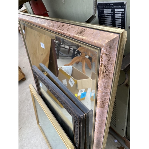 2798 - A GILT FRAMED WALL MIRROR AND TWO OTHERS