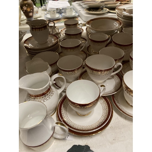 1121 - A RED, WHITE AND GOLD FILIGREE DINNER SERVICE OF THE SAME PATTERN BY DUCHESS, GRAFTON AND SALISBURY ... 