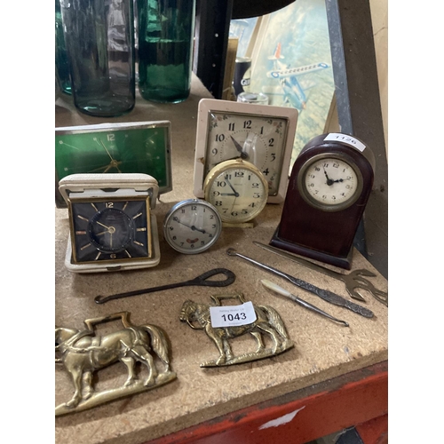 1126 - A COLLECTION OF VINTAGE CLOCKS TO INCLUDE WRIGHT TIME, ESTYMA, SMITHS EMPIRE, ETC., TOGETHER WITH BR... 