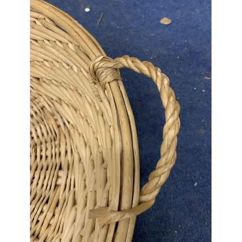 1142 - THREE LARGE WICKER BASKETS