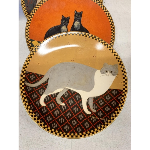 1176 - A QUANTITY OF CAT CABINET/WALL PLATES IN THE 'PROPER CATS' COLLECTION BY WARREN KIMBLE - 5 IN TOTAL