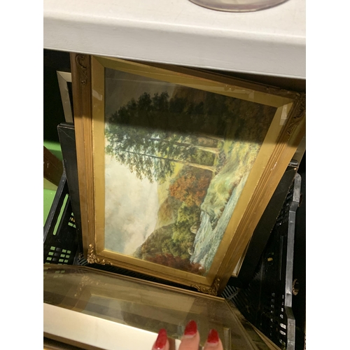 1179 - A QUANTITY OF LARGE FRAMED PRINTS