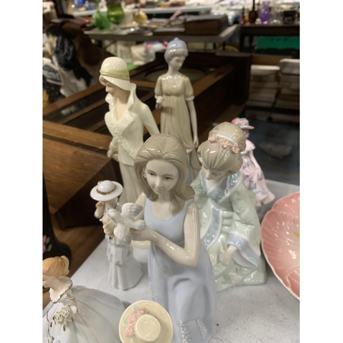 860 - A COLLECTION OF LADY FIGURES TO INCLUDE REGENCY FINE ARTS, REGAL, ETC