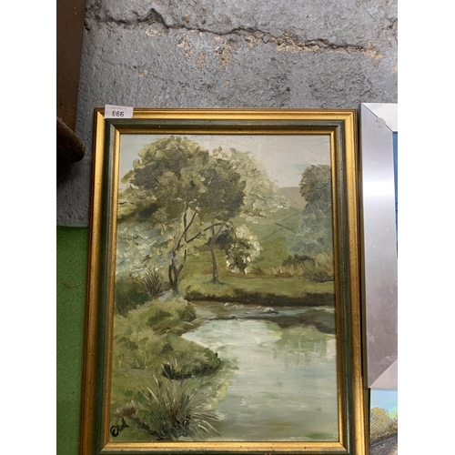 866 - A GROUP OF ASSORTED PICTURES TO INCLUDE GILT FRAMED OIL, MONET PRINTS ETC