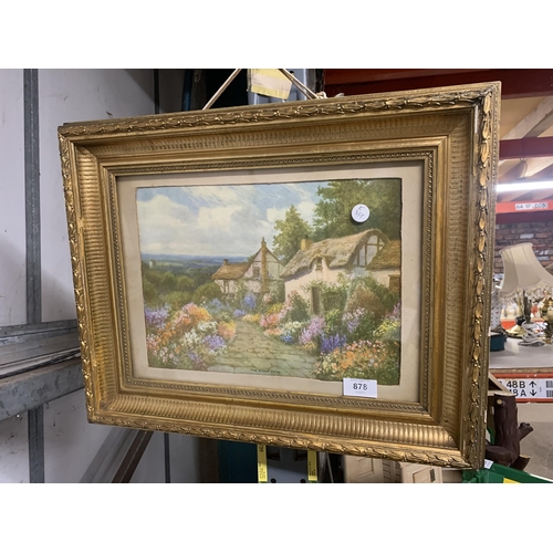 878 - TWO GILT FRAMED PRINTS OF COTTAGE SCENES