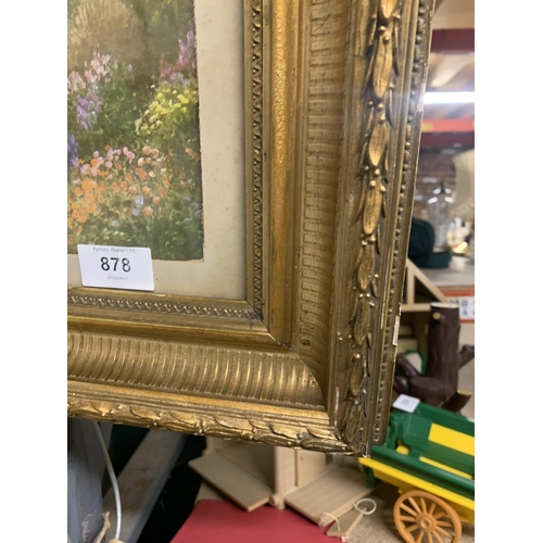 878 - TWO GILT FRAMED PRINTS OF COTTAGE SCENES