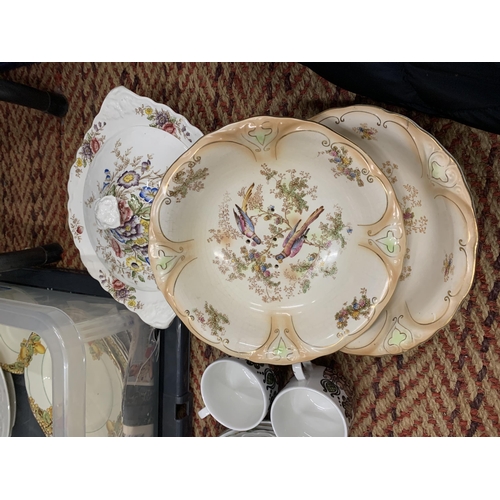 766 - TWO BOXES OF ASSORTED CHINA TO INCLUDE CROWNFORD 'EDEN' PATTERN, BOOTHS, ETC