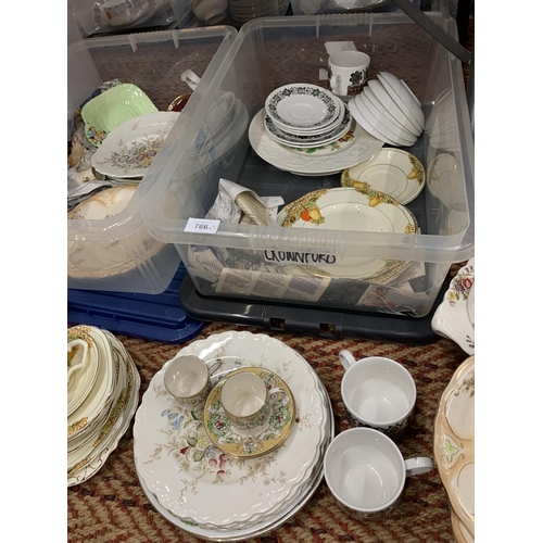 766 - TWO BOXES OF ASSORTED CHINA TO INCLUDE CROWNFORD 'EDEN' PATTERN, BOOTHS, ETC