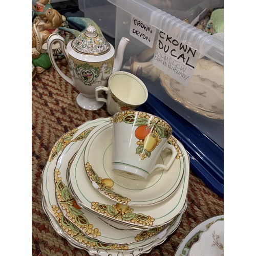 766 - TWO BOXES OF ASSORTED CHINA TO INCLUDE CROWNFORD 'EDEN' PATTERN, BOOTHS, ETC