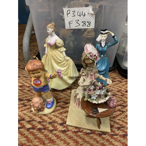 772 - A BOX OF ASSORTED CERAMIC FIGURES TO INCLUDE FRANKLIN PORCELAIN, FAIRY FIGURES, ETC