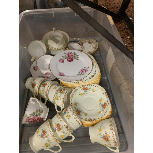 773 - TWO BOXES OF ASSORTED CERAMICS TO INCLUDE A COALPORT CUP AND SAUCER, COLLINGWOOD, ETC