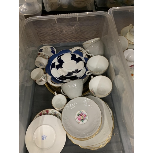 773 - TWO BOXES OF ASSORTED CERAMICS TO INCLUDE A COALPORT CUP AND SAUCER, COLLINGWOOD, ETC