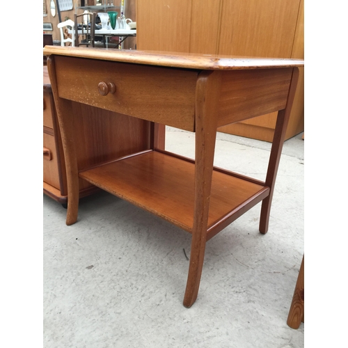 2830 - A RETRO TEAK BEDSIDE TABLE WITH SINGLE DRAWER