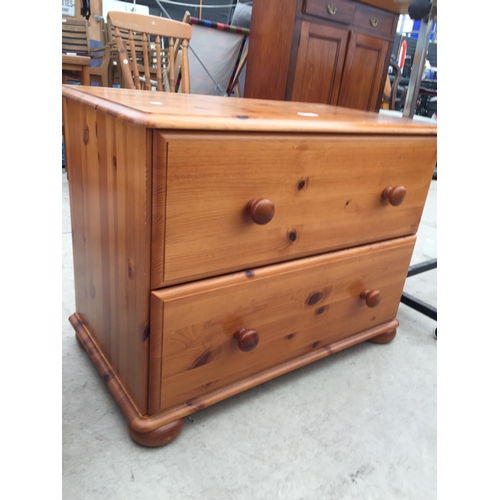 2837 - A MODERN PINE CHEST OF TWO DRAWERS, 29