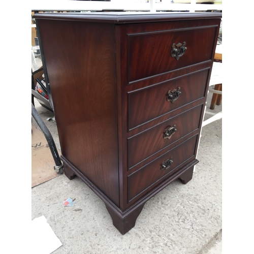 2869 - A MAHOGANY HI-FI CABINET IN THE FORM OF A CHEST