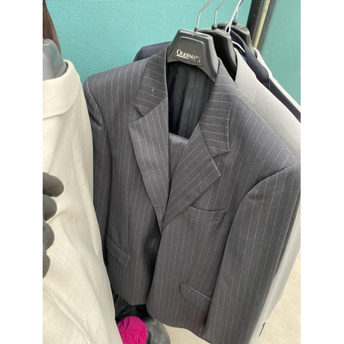 2078 - FIVE VARIOUS SUIT JACKETS- THREE HAVING THE TROUSERS