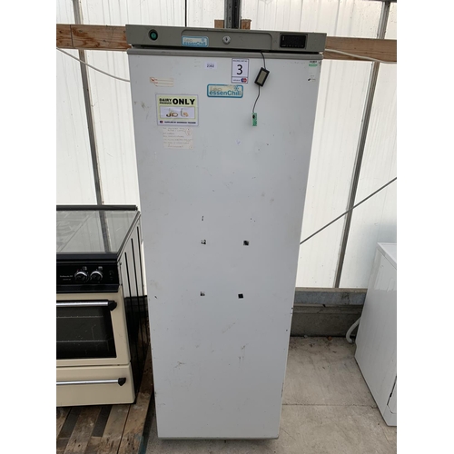 2302 - A WHITE LEC INDUSTRIAL UPRIGHT FRIDGE