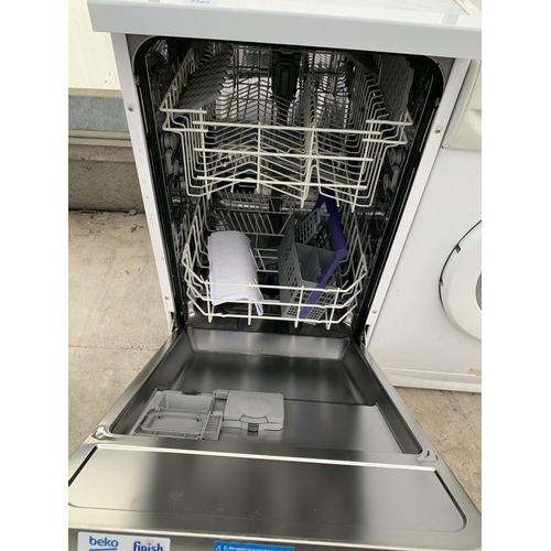 2303 - A WHITE BEKO SLIMLINE DISHWASHER