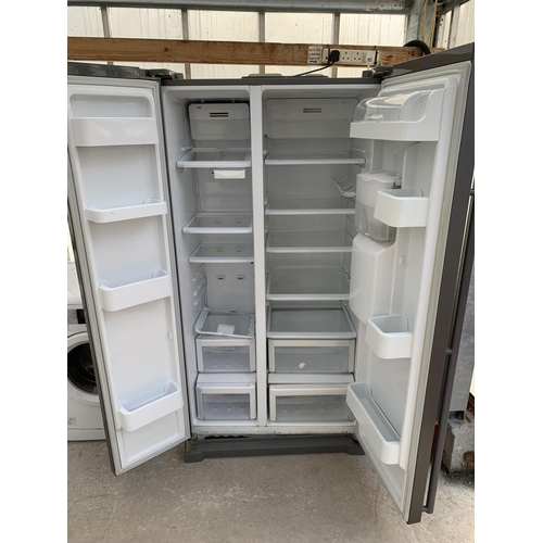 2311 - A SILVER SAMSUNG AMERICAN STYLE FRIDGE FREEZER