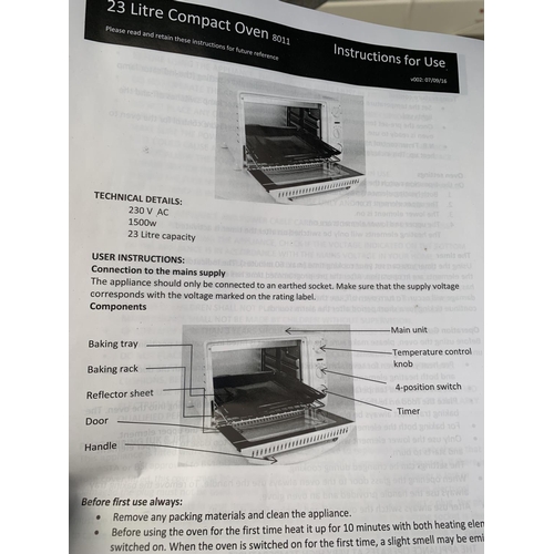 2328 - A BOXED COOPERS COMPACT 23 LITRE OVEN/GRILL