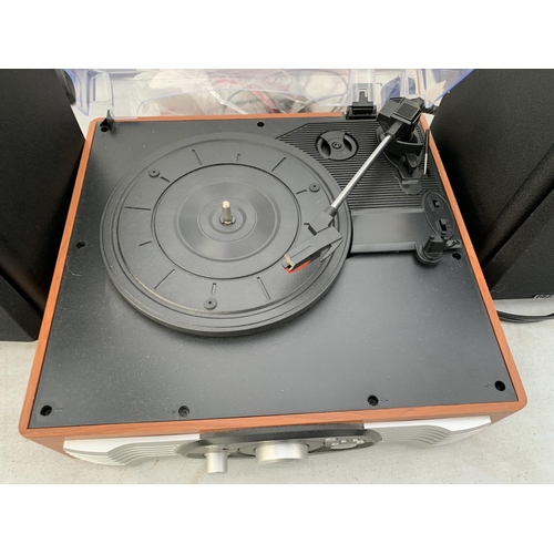 2380 - A '1 BY ONE' RECORD PLAYER WITH TWO EDIFIER SPEAKERS