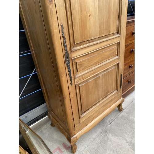 2909 - A VICTORIAN CONTINENTAL PINE WARDROBE WITH PANELLED DOOR, 41