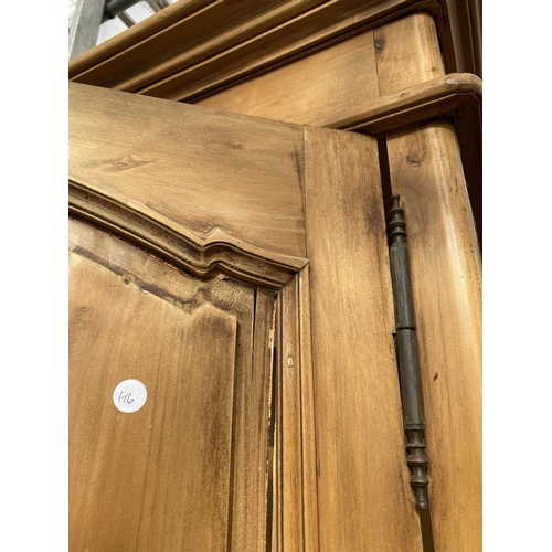 2909 - A VICTORIAN CONTINENTAL PINE WARDROBE WITH PANELLED DOOR, 41