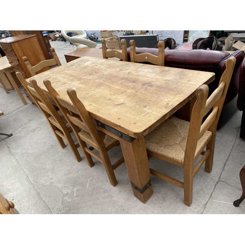 2911 - A PINE FARMHOUSE TABLE, 72X34