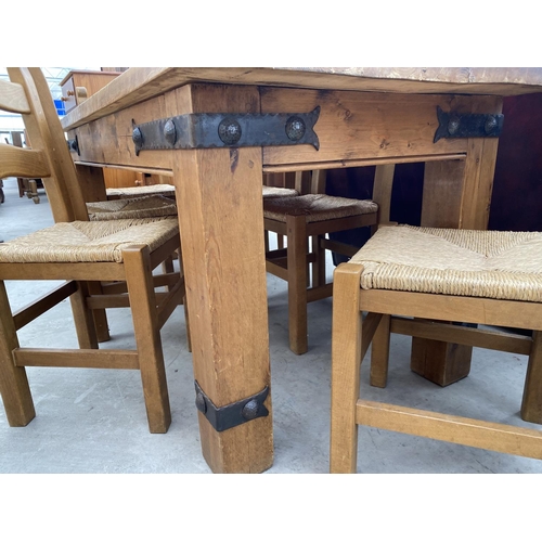 2911 - A PINE FARMHOUSE TABLE, 72X34