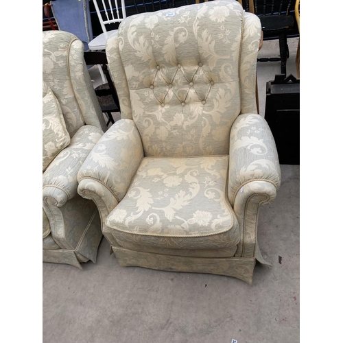 2947 - A BRIDGECRAFT 3 SEATER SETTEE AND EASY CHAIR