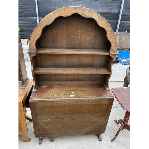 2971 - AN OAK DROP-LEAF TABLE AND DRESSER TOP