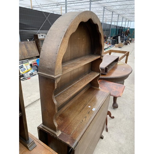 2971 - AN OAK DROP-LEAF TABLE AND DRESSER TOP