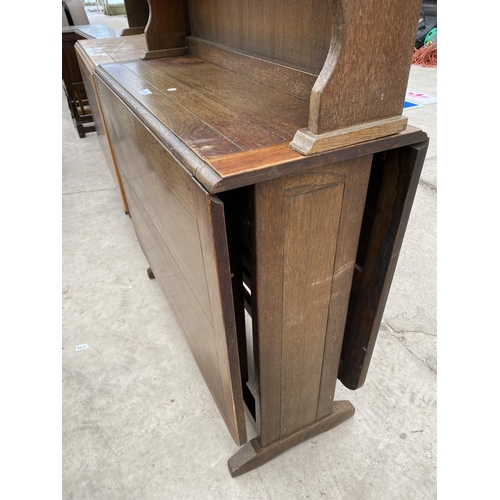 2971 - AN OAK DROP-LEAF TABLE AND DRESSER TOP