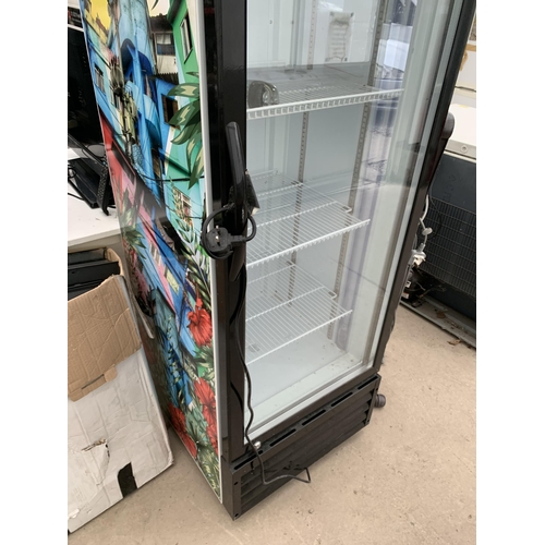 2322 - A RHINO GLASS FRONTED SHOP DISPLAY FRIDGE