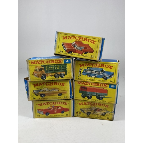 307 - A GROUP OF SEVEN VINTAGE BOXED MATCHBOX SERIES MODELS