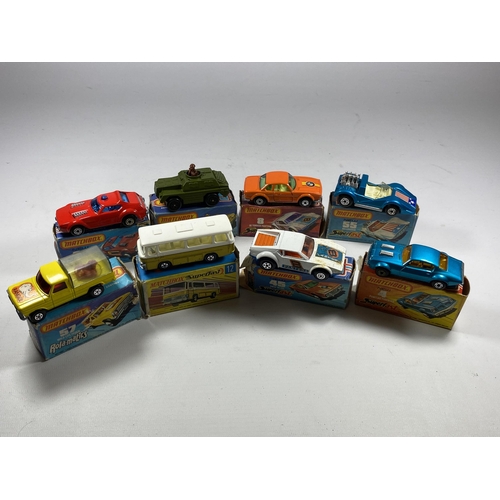 309 - A GROUP OF SEVEN BOXED MATCHBOX DIECAST MODELS TO INCLUDE ROLAMATIS & SUPERFAST EXAMPLES